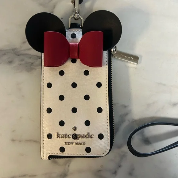 Kate Spade Polka Dot Minnie Mouse wristlet - Picture 2 of 4
